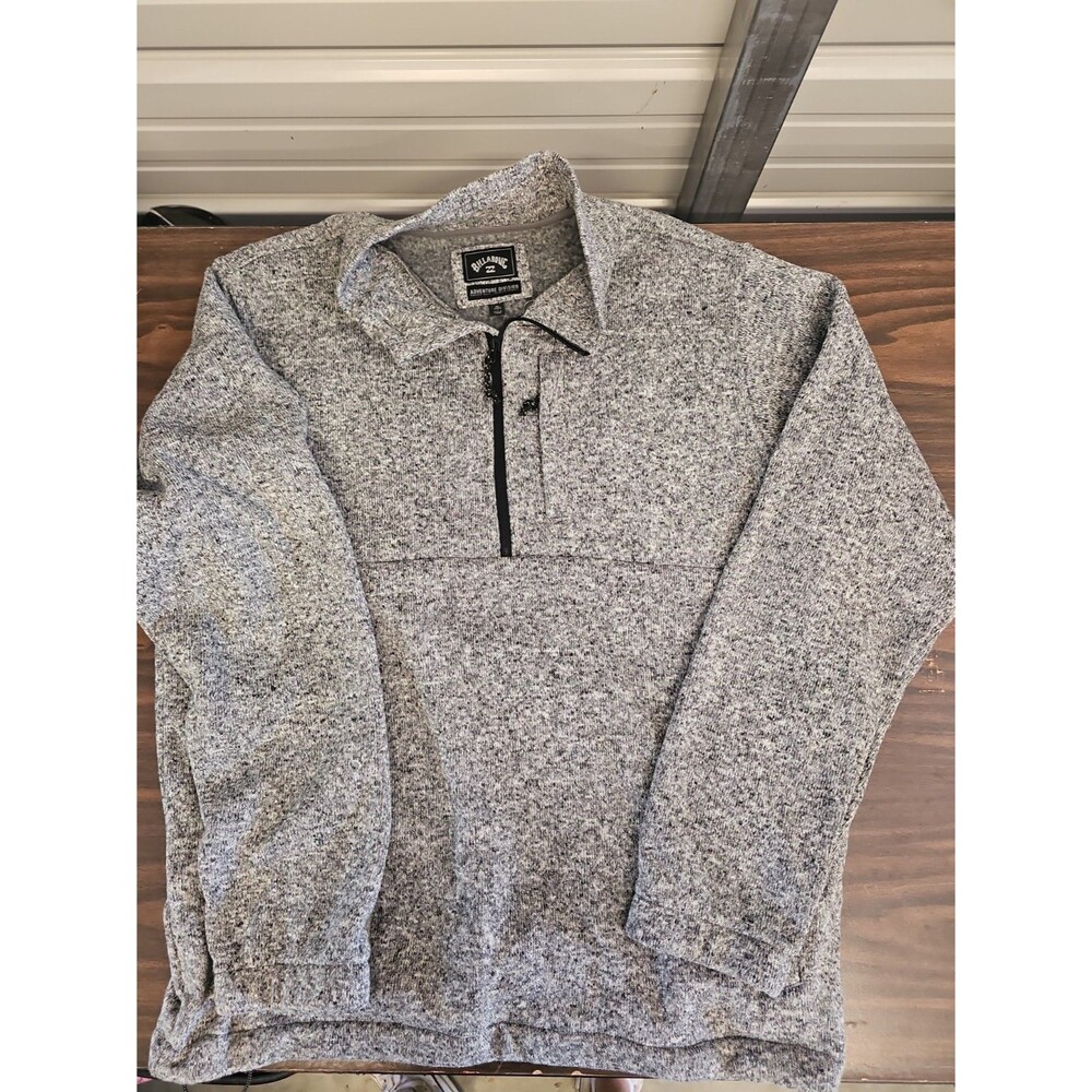 Billabong Adventure Division Mens XL Gray Sweater Fleece 1/4 Zip Pullover